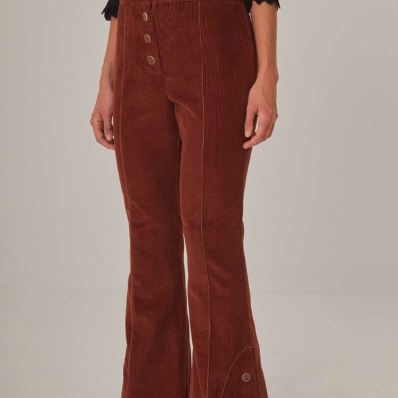 FARM Rio Brown Flare Pants - Picture 2 of 5